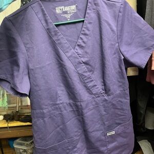 Grey's Anatomy Purple Women's Short Sleeve Scrub Top